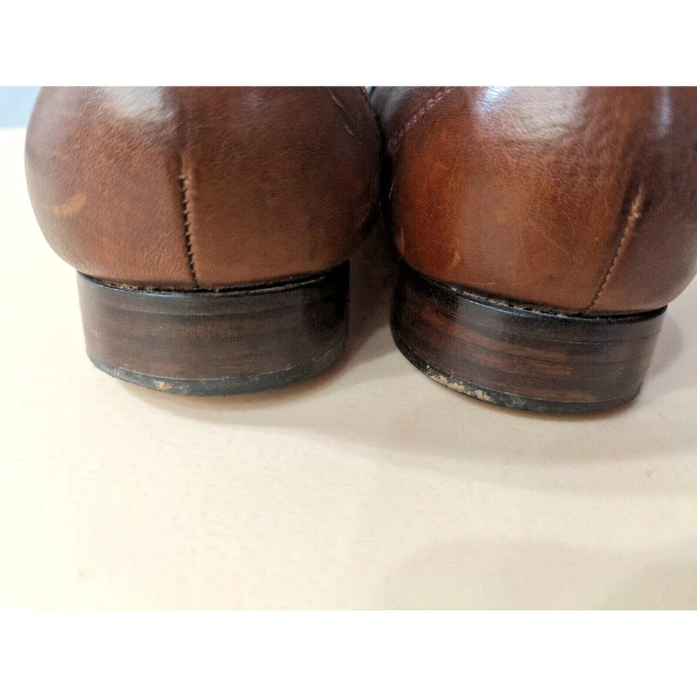 Greg Norman Made in Indonesia Mens Brown Leather Oxford Loafers Shoes Size 9.5 M